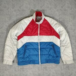 VTG Alpine Ski 80s-90s red/blue colorblock gorpcore retro bomber jacket mens M